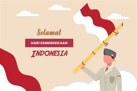 Greeting Card Of Selamat Hari Kemerdekaan Indonesia With Youth Of Paskibraka Indonesian