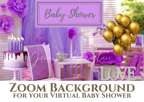 Baby Shower Zoom Background Zoom Girl Baby Shower Online Etsy