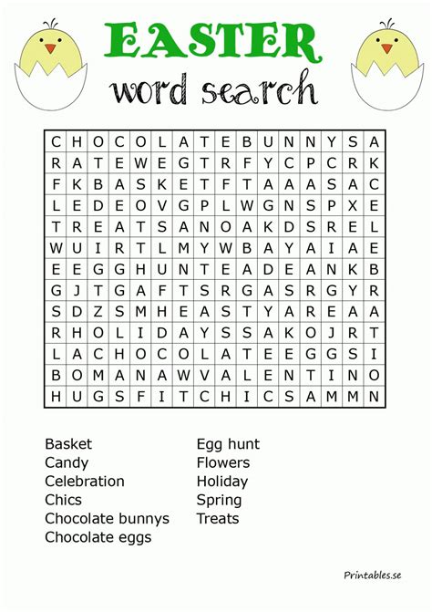 Easter Inspired Word Search 1 Free Printable Word Search Printable