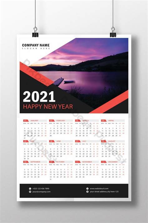 Gambar Templat Desain Kalender Dinding 2021 Eps Unduhan Gratis Pikbest