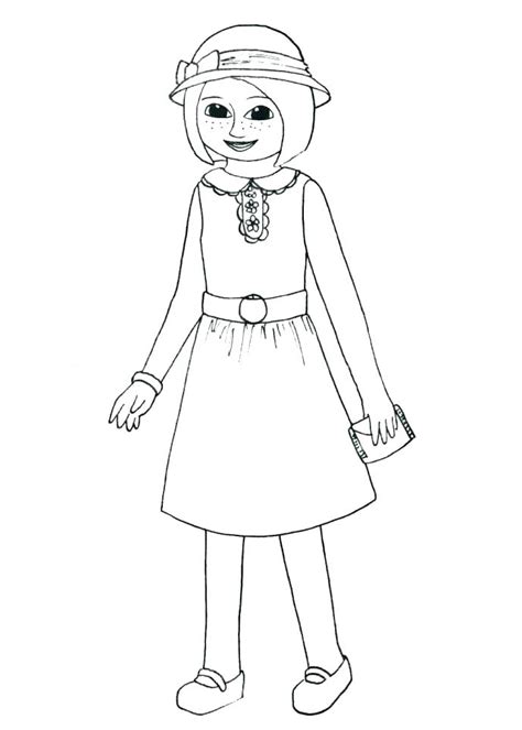 Girl Standing Coloring Pages At Free Printable