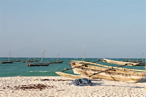 Boats On Tropical Beach Stock Photo Image Of Relaxed 19598888