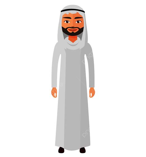 Arab Businessman Vector Art PNG Arab Flat Cartoon Businessman Standing