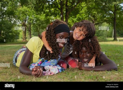 Happy African Children Having A Nice Dat At The Park Stock Photo Alamy