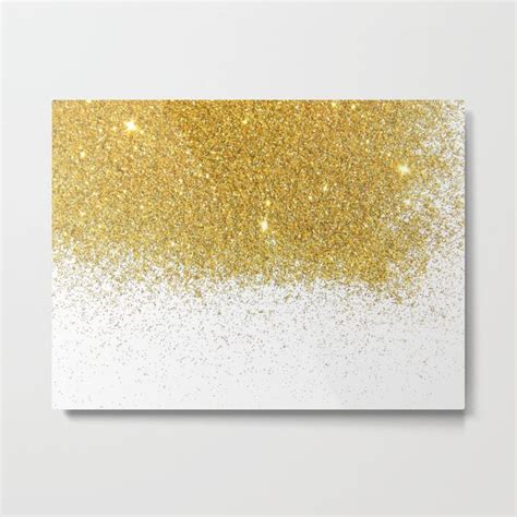 Buy Gold Glitter Metal Print By Newburydesigns Worldwide Shipping