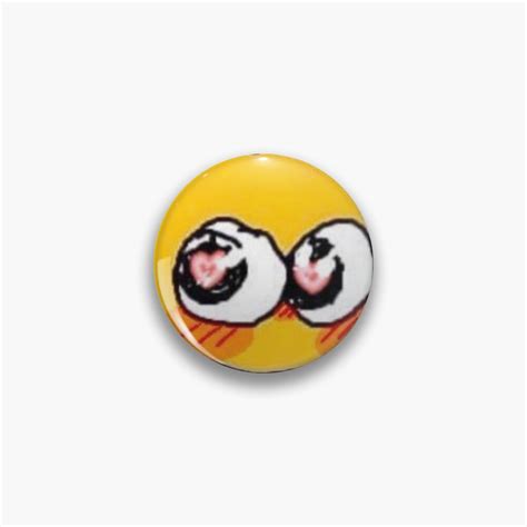 Heart Eyes Cursed Emoji Pin For Sale By Lovetteworks Redbubble