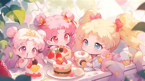 Free Download Cute Anime Kids Eat Cakes Desktop Wallpaper Anime