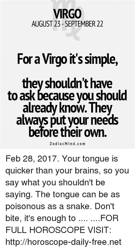 virgo august 23 september 22 for it s simple they shouldnt have to ask because you should