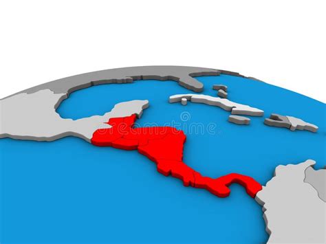 Map Of Central America On 3d Globe Stock Illustration Illustration Of