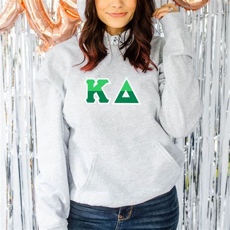 Kappa Delta Two Tone Lettered Hooded Sweatshirts Greek Gear