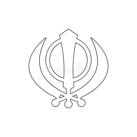 Religion Symbol Sikhism Outline Icon Element Of Religion Symbol