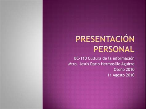Ppt Presentación Personal Powerpoint Presentation Free