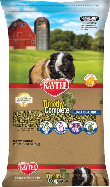 Kaytee Timothy Complete Guinea Pig Food 95 Lb Bag