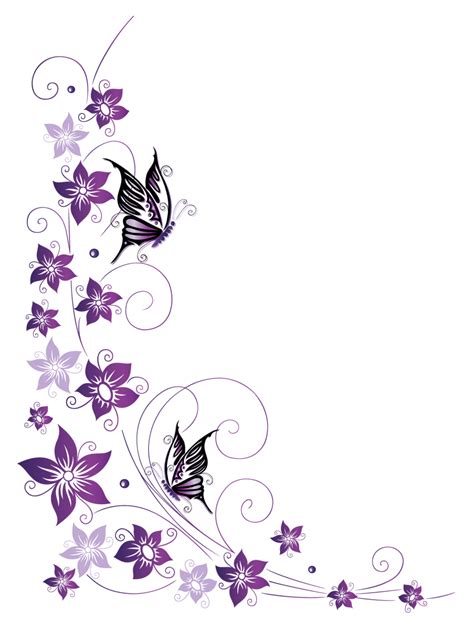 Transparent Bue Png Frame With Flowers And Butterflies Flower Frame Images