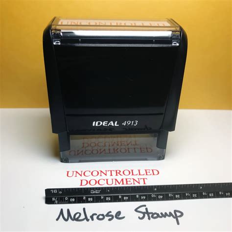 Uncontrolled Document Rubber Stamp For Office Use Self Inking Melrose