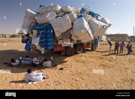 Totally Overloaded Truck At The Oasis Of Kufra Kufrah Al Kufrah