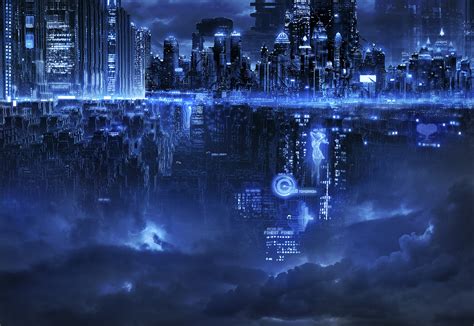 Download Skyscraper Building Blue Futuristic Cloud Sci Fi City Sci Fi