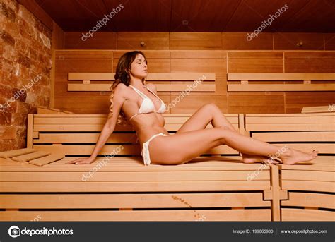 Beautiful Woman Relax Taking Sauna Spa Stock Photo By Claudio Gangi