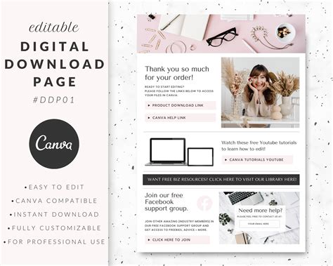 Digital Download Page Canva Template For Etsy Sellers Etsy Etsy Australia