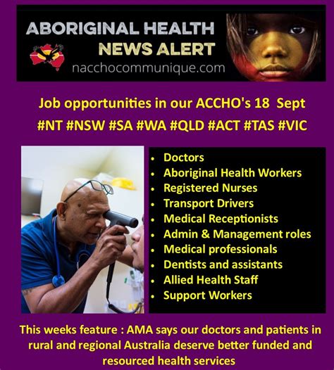 Twitter account for the department of health, western australia. NACCHO Aboriginal Health Job alerts at many of our 302 ...