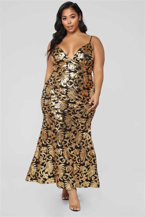 The Golden Age Sequin Gown Blackgold Fashion Nova Sequin Gown