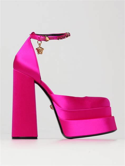 Versace High Heel Shoes For Woman Pink Versace High Heel Shoes