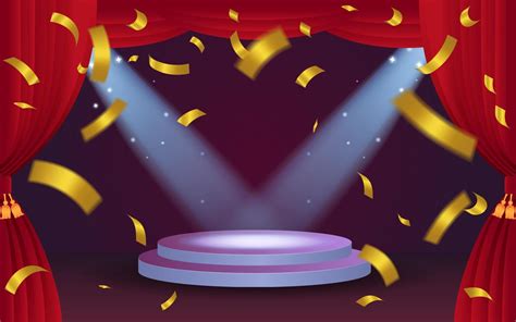 Podium Promo Background With Confetti 6476071 Vector Art At Vecteezy