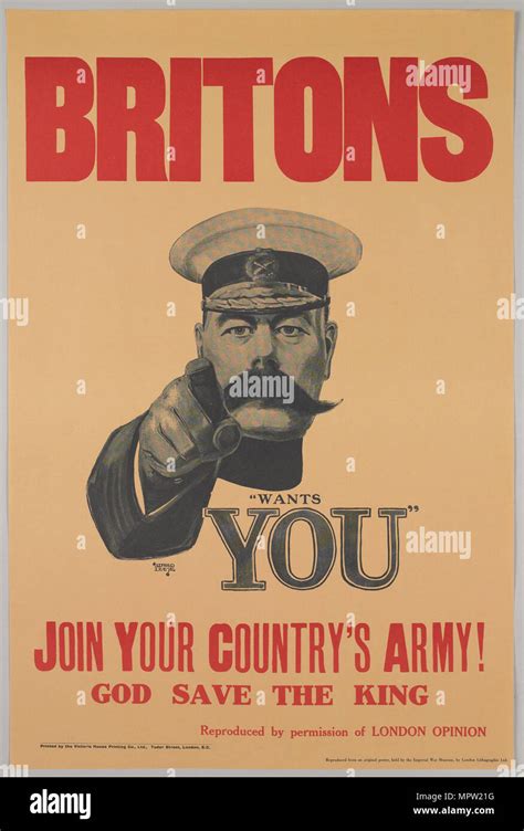 Britons, Lord Kitchener Wants You. Join Your Country's Army!, 1914 ...