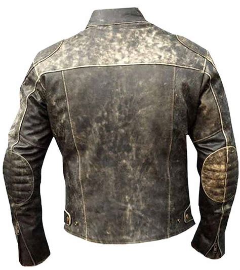 Antique Retro Mens Biker Cafe Racer Distressed Leather Jacket Clothes