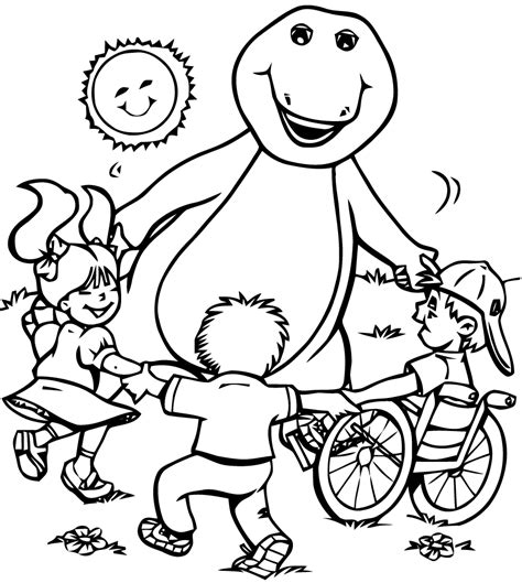 Coloring Page Barney And Friends Cartoons Printable Coloring Pages