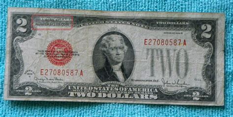 1928g 2 Two Dollar Red Seal Note Bill Ea Block Rs10