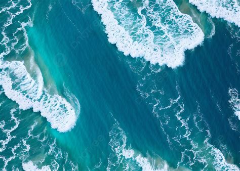 The View From Above To Ocean With Beautiful Ripples Background Ocean