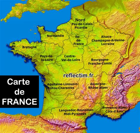 Carte De France Départements Régions Voyages Cartes