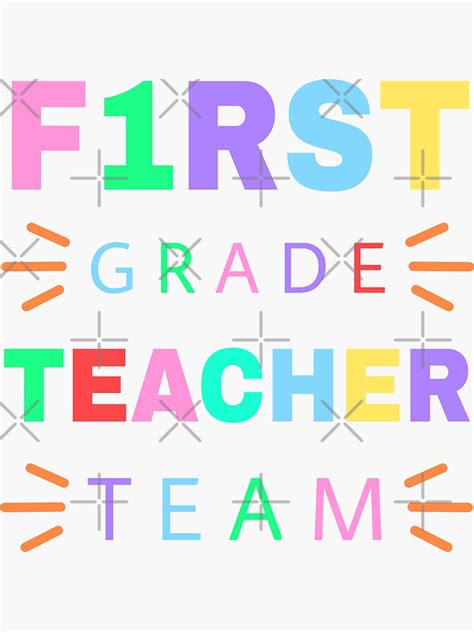 First Grade Teacher Team Sticker For Sale By Assyabrenz Redbubble