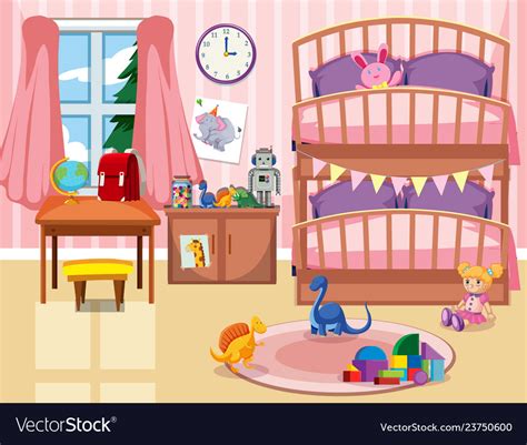 A Kid Bedroom Background Royalty Free Vector Image