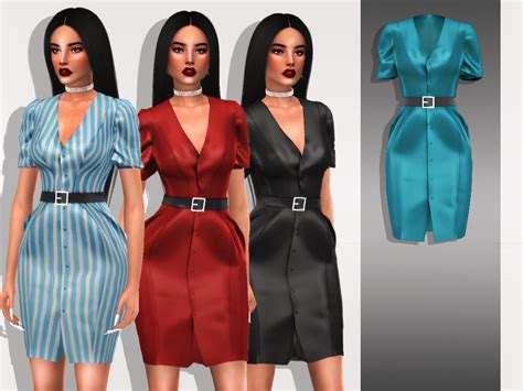 Lana Cc Finds Sims 4 Clothing Sims 4 Dresses Vintage Midi Dresses