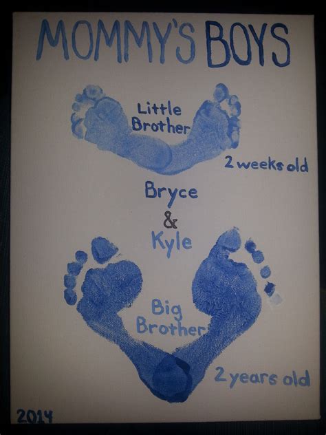 Sibling heart footprints. | Sibling art, Footprint art ...