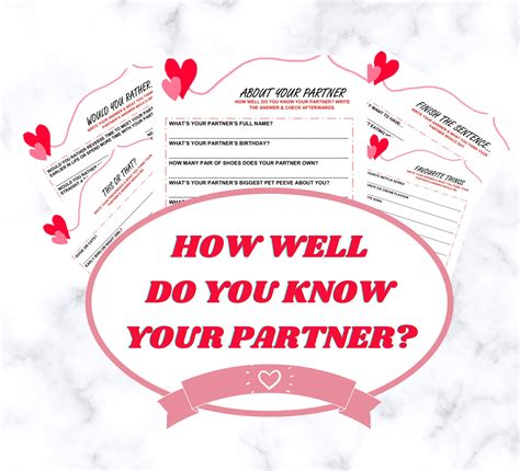 Printable Couple Games How Well Do You Know Your Partner Etsy