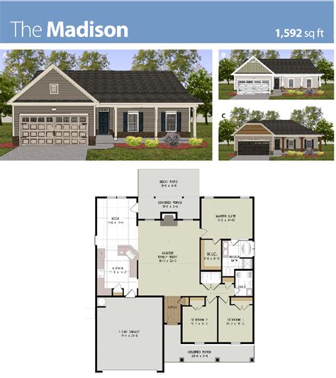 Madison Floor Plan Sq Ft 1592 3 Bedrooms 2 Baths We Currently Have