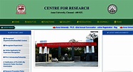 Access cfr.annauniv.edu. Centre For Research