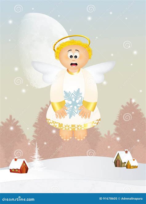Angel With Snowflake Stock Illustration Illustration Of Angel 91678605