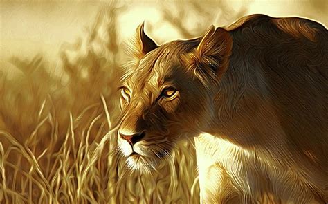 Lioness Digital Art By Nadezhda Zhuravleva