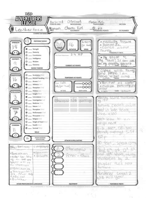 Here Are My Dnd Character Sheets Front Blondie