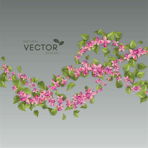 Premium Vector Pink Flying Flowers And Leaves