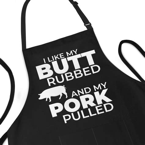 Apron For Men I Like My Butt Rubbed And My Pork Pulled Funny Etsy