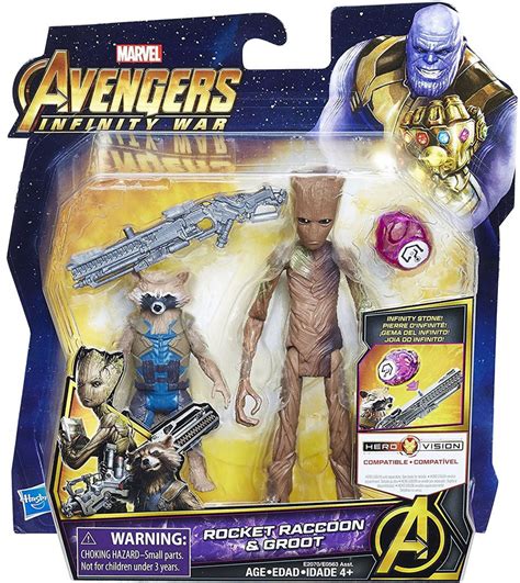 Marvel Avengers Infinity War Rocket Raccoon Groot Deluxe Action Figure