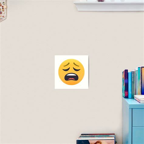 Joypixels Weary Face Emoji Art Print By Joypixels Redbubble