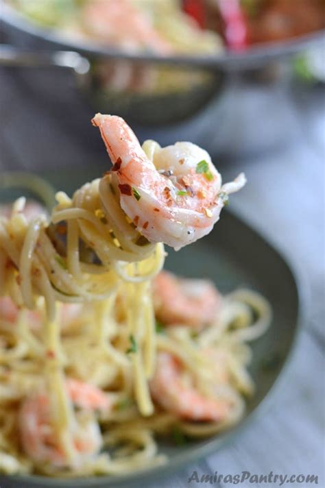 If you have those ingredients you're already almost done with the dish. No Wine! Easy Shrimp Scampi Recipe | Amira's Pantry