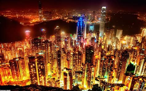 Night City Light Aerial Views