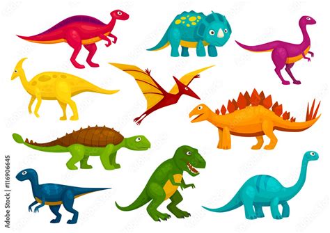 Dinosaurs Cartoon Collection Vector Animals 116906645 Dinozaury